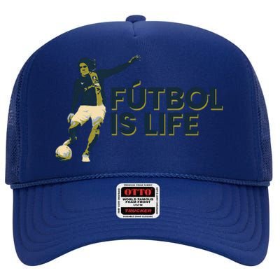 Futbol Is Life Football Lovers Soccer Funny High Crown Mesh Back Trucker Hat