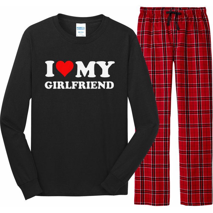 Funny I Love My Girlfriend Gf I Heart My Girlfriend Gf Funny Long Sleeve Pajama Set