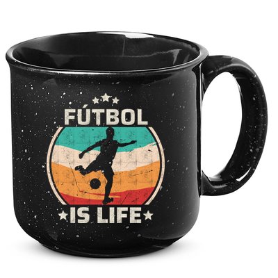 Futbol Is Life Soccer Funny Football Lover Vintage 15oz Campfire Ceramic Mug