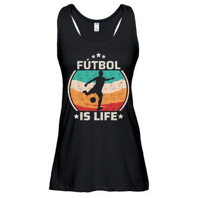 Futbol Is Life Soccer Funny Football Lover Vintage Ladies Essential Flowy Tank