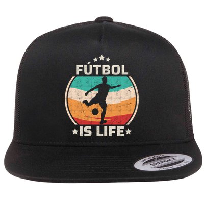 Futbol Is Life Soccer Funny Football Lover Vintage Flatbill Hat