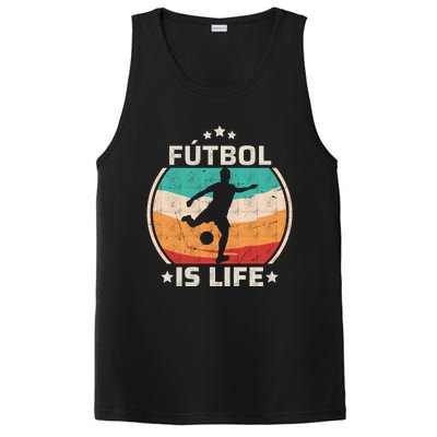 Futbol Is Life Soccer Funny Football Lover Vintage PosiCharge Competitor Tank