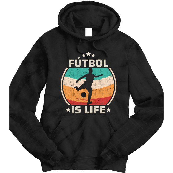 Futbol Is Life Soccer Funny Football Lover Vintage Tie Dye Hoodie