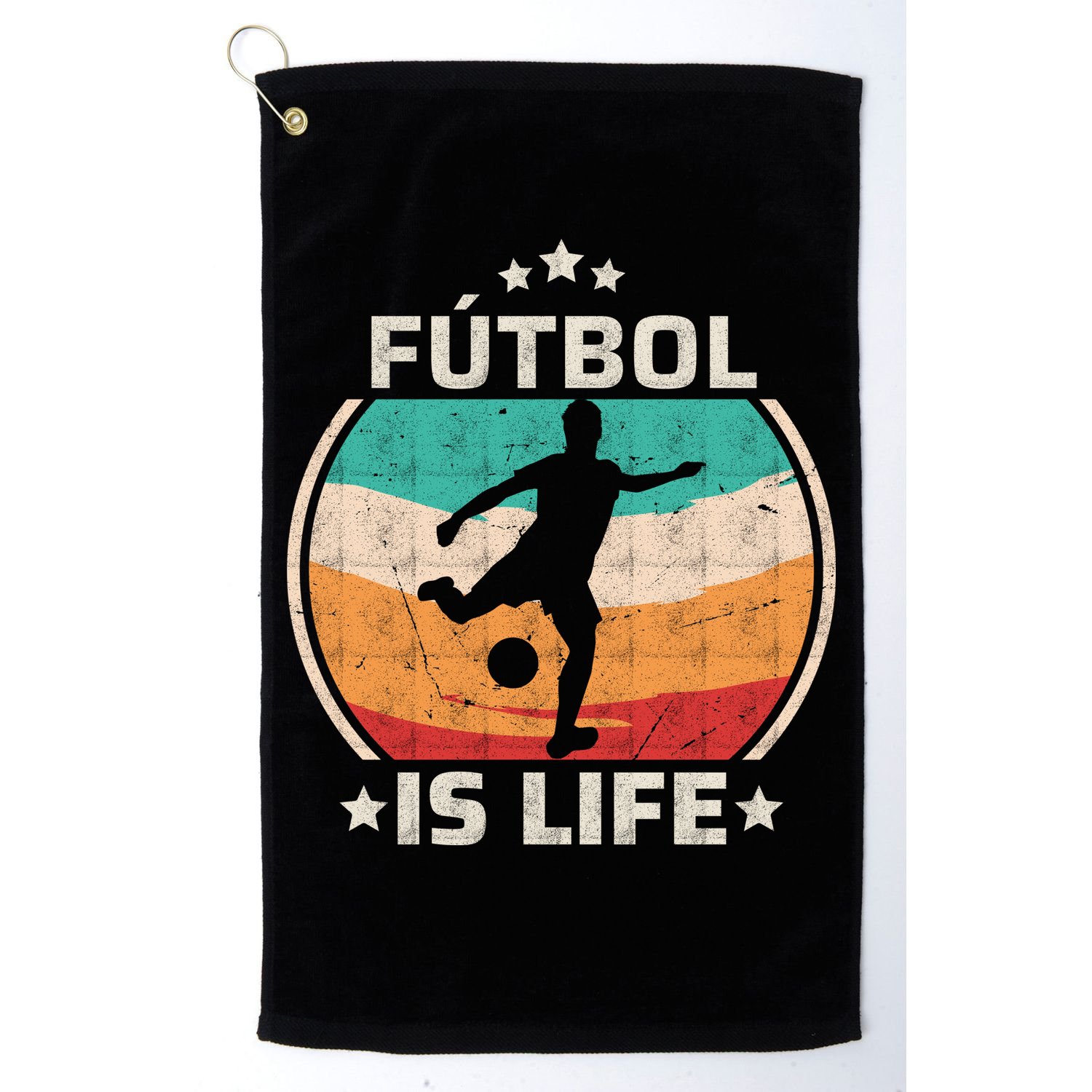 Futbol Is Life Soccer Funny Football Lover Vintage Golf Towel