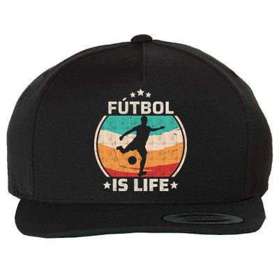 Futbol Is Life Soccer Funny Football Lover Vintage Wool Snapback Cap