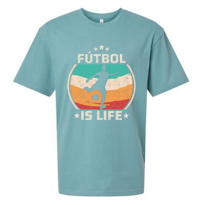 Futbol Is Life Soccer Funny Football Lover Vintage Sueded Cloud Jersey T-Shirt