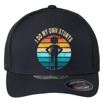 Funny Injury Leg I Do My Own Stunts Gift Flexfit Unipanel Trucker Cap