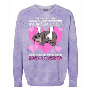 Fell In Love With Moo Deng Colorblast Crewneck Sweatshirt