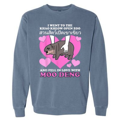 Fell In Love With Moo Deng Garment-Dyed Sweatshirt