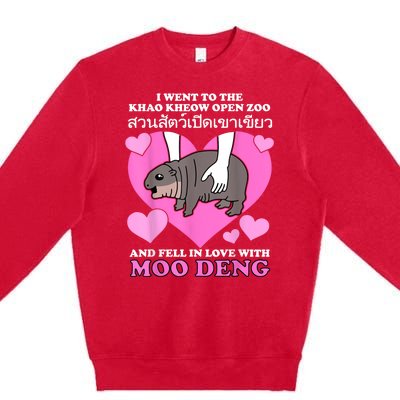 Fell In Love With Moo Deng Premium Crewneck Sweatshirt