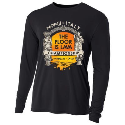 Floor Is Lava Championship History Pompeii Ancient Ironic Cooling Performance Long Sleeve Crew