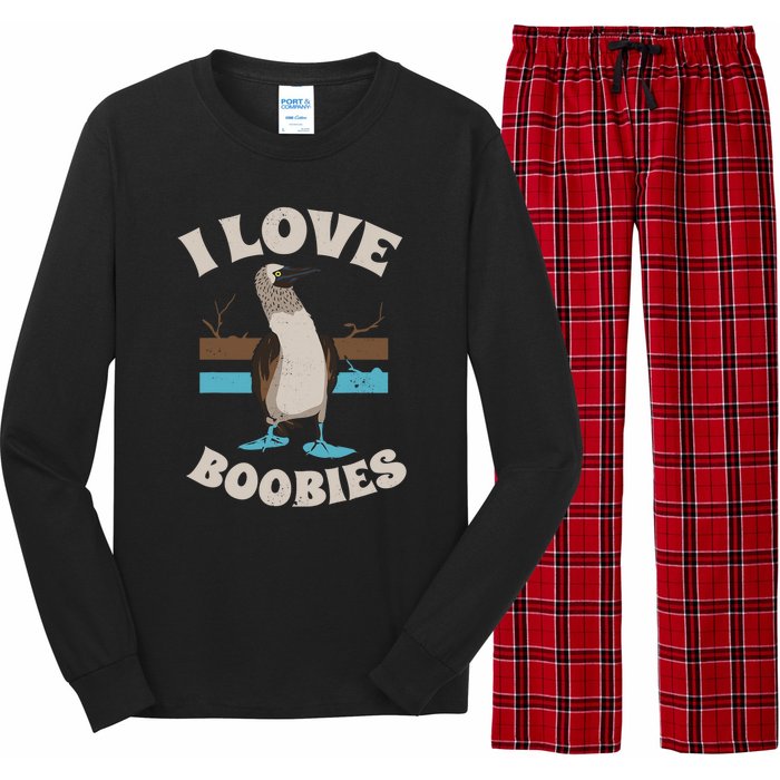 Funny I Love Boobies Gift For Birdwatchers Long Sleeve Pajama Set