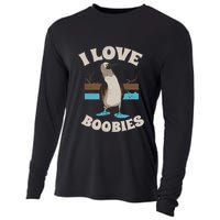 Funny I Love Boobies Gift For Birdwatchers Cooling Performance Long Sleeve Crew