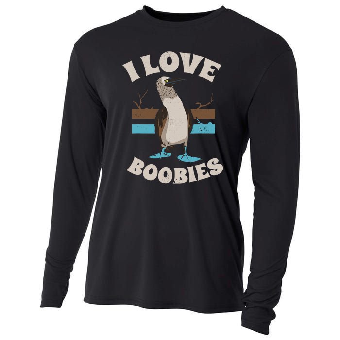 Funny I Love Boobies Gift For Birdwatchers Cooling Performance Long Sleeve Crew