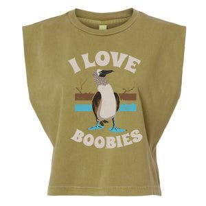 Funny I Love Boobies Gift For Birdwatchers Garment-Dyed Women's Muscle Tee