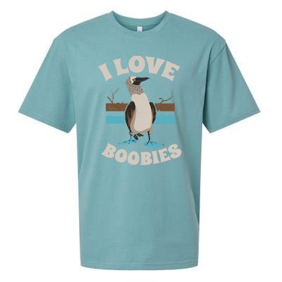 Funny I Love Boobies Gift For Birdwatchers Sueded Cloud Jersey T-Shirt