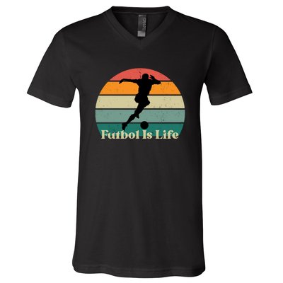 Futbol Is Life V-Neck T-Shirt