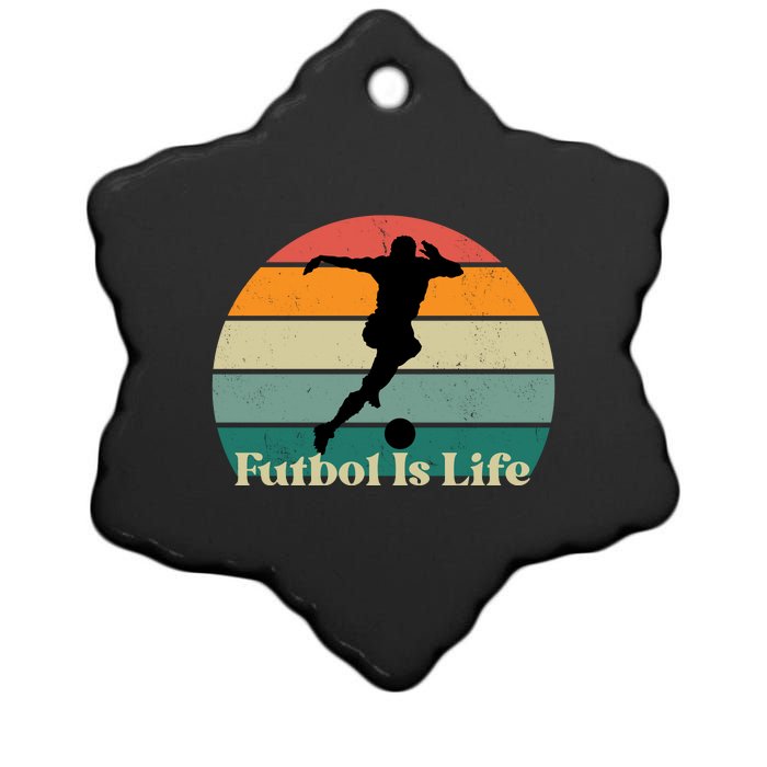 Futbol Is Life Ceramic Star Ornament