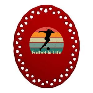 Futbol Is Life Ceramic Oval Ornament