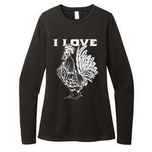 Funny I Love Cock Rooster Lover I Love Roosters Womens CVC Long Sleeve Shirt