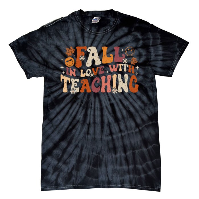 Fall In Love With Teaching Autum Thanksgiving Tie-Dye T-Shirt