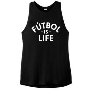 Futbol Is Life Soccer Funny Football Lover Ladies PosiCharge Tri-Blend Wicking Tank