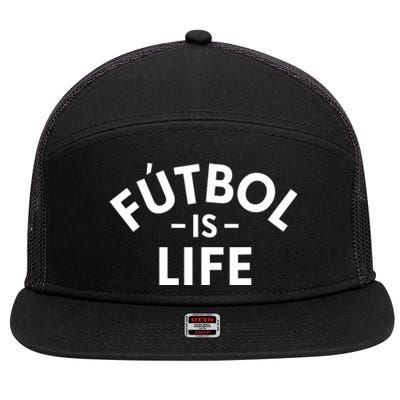 Futbol Is Life Soccer Funny Football Lover 7 Panel Mesh Trucker Snapback Hat