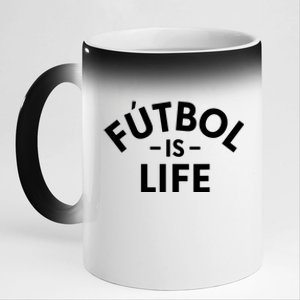 Futbol Is Life Soccer Funny Football Lover 11oz Black Color Changing Mug