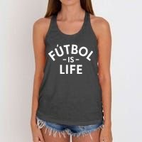 Futbol Is Life Soccer Funny Football Lover Women's Knotted Racerback Tank