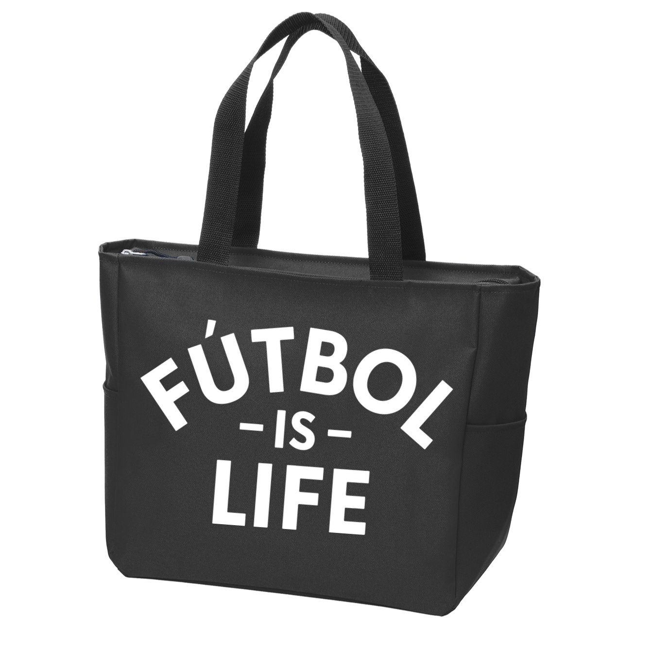 Futbol Is Life Soccer Funny Football Lover Zip Tote Bag