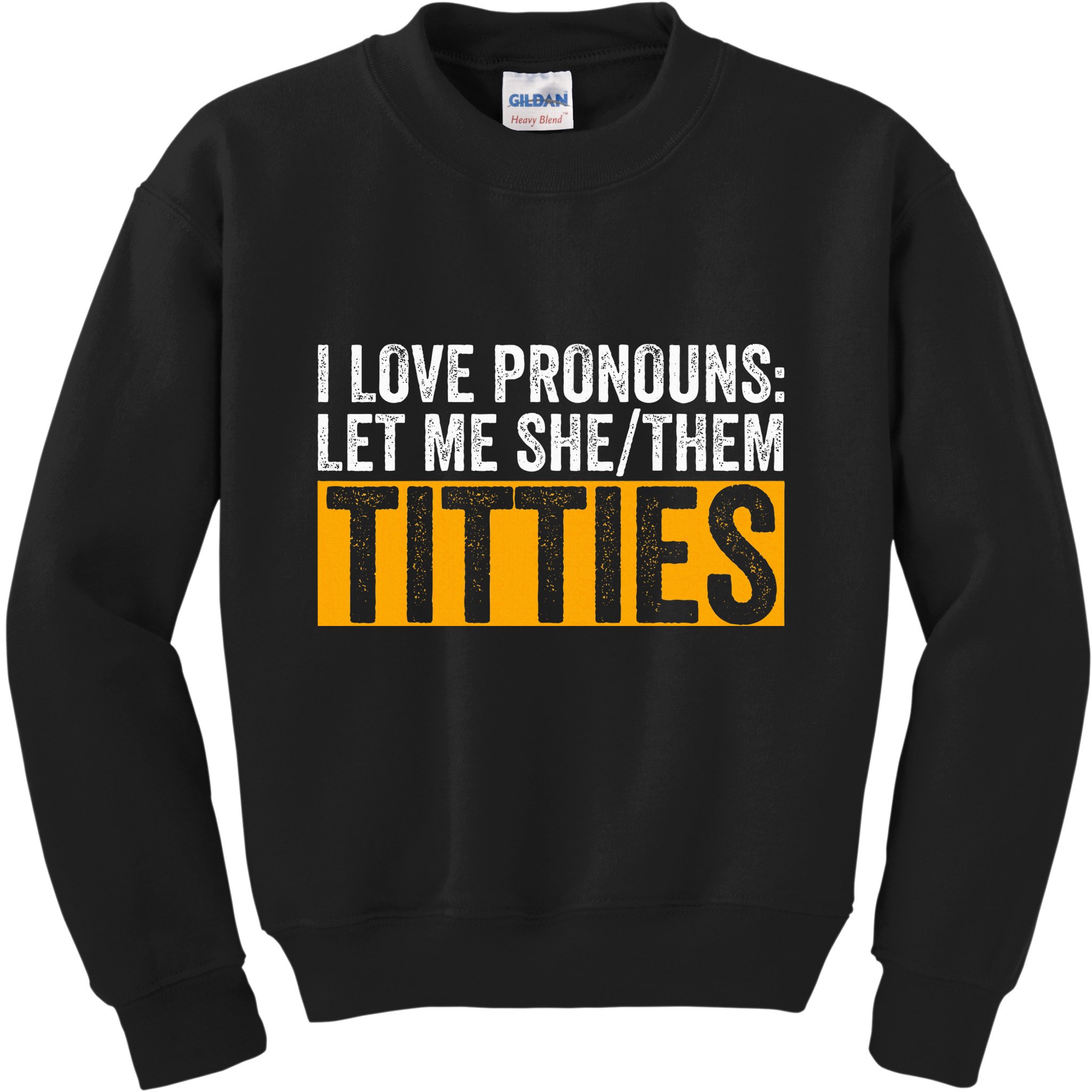 Funny I Love Pronouns Let Me She Them Titties Kids Sweatshirt