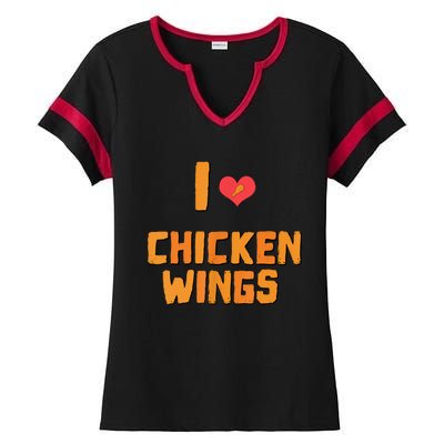 Funny I Love Chicken Wings Gift Fast Food Gift Gift Ladies Halftime Notch Neck Tee