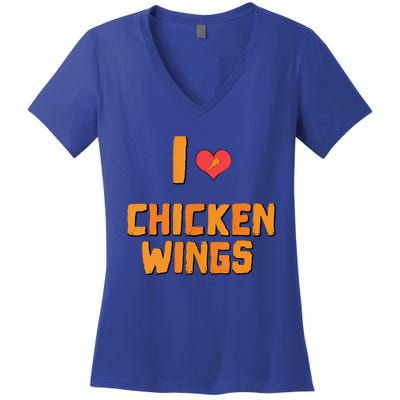 Funny I Love Chicken Wings Gift Fast Food Gift Gift Women's V-Neck T-Shirt