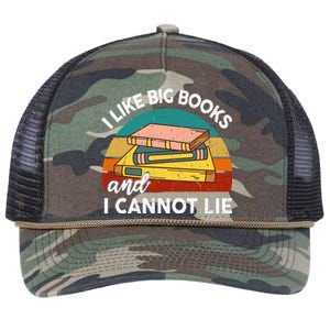 Funny I Like Big Books Cannot Lie English Reading Teacher Retro Rope Trucker Hat Cap