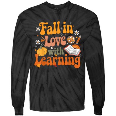 Fall In Love With Learning Teacher Tie-Dye Long Sleeve Shirt