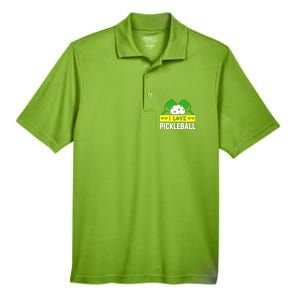 Funny I Love Pickleball Men's Origin Performance Pique Polo