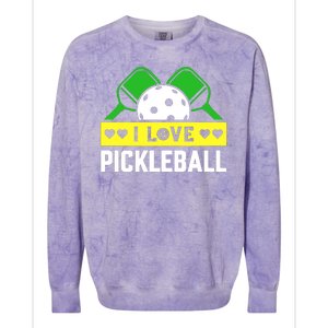 Funny I Love Pickleball Colorblast Crewneck Sweatshirt