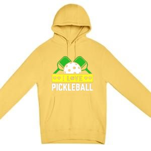 Funny I Love Pickleball Premium Pullover Hoodie