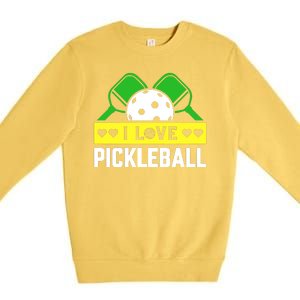 Funny I Love Pickleball Premium Crewneck Sweatshirt