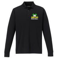 Funny I Love Pickleball Performance Long Sleeve Polo