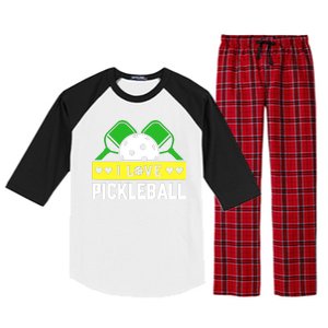 Funny I Love Pickleball Raglan Sleeve Pajama Set