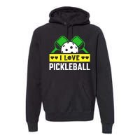 Funny I Love Pickleball Premium Hoodie