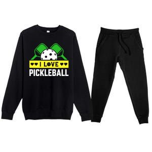 Funny I Love Pickleball Premium Crewneck Sweatsuit Set