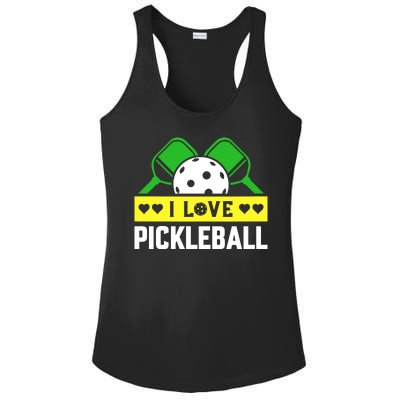 Funny I Love Pickleball Ladies PosiCharge Competitor Racerback Tank