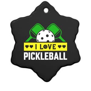 Funny I Love Pickleball Ceramic Star Ornament