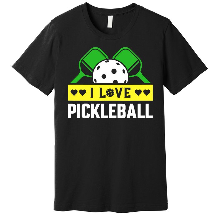 Funny I Love Pickleball Premium T-Shirt