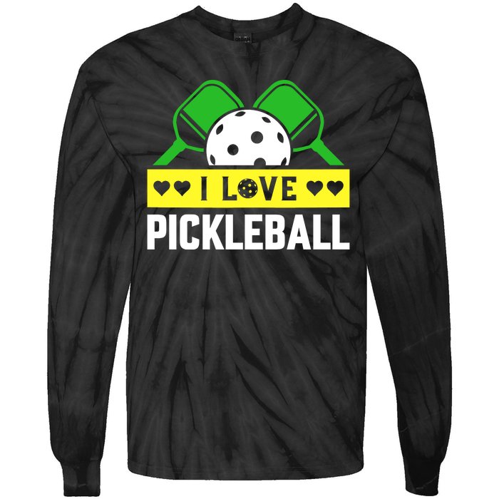 Funny I Love Pickleball Tie-Dye Long Sleeve Shirt