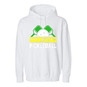 Funny I Love Pickleball Garment-Dyed Fleece Hoodie