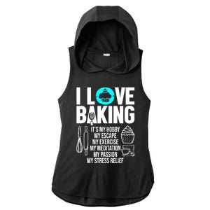 Funny I Love Baking Baker Pastry Chef Bakery Cupcake Lover Ladies PosiCharge Tri-Blend Wicking Draft Hoodie Tank