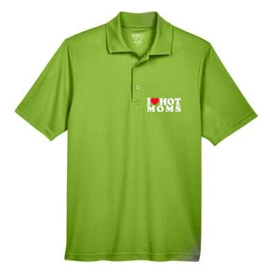 Funny I Love Hot Moms I Heart Hot Moms Designs Gift Men's Origin Performance Piqué Polo